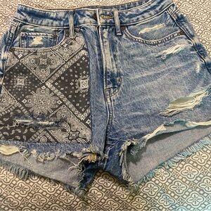 Denim Patchwork Women's Shorts
